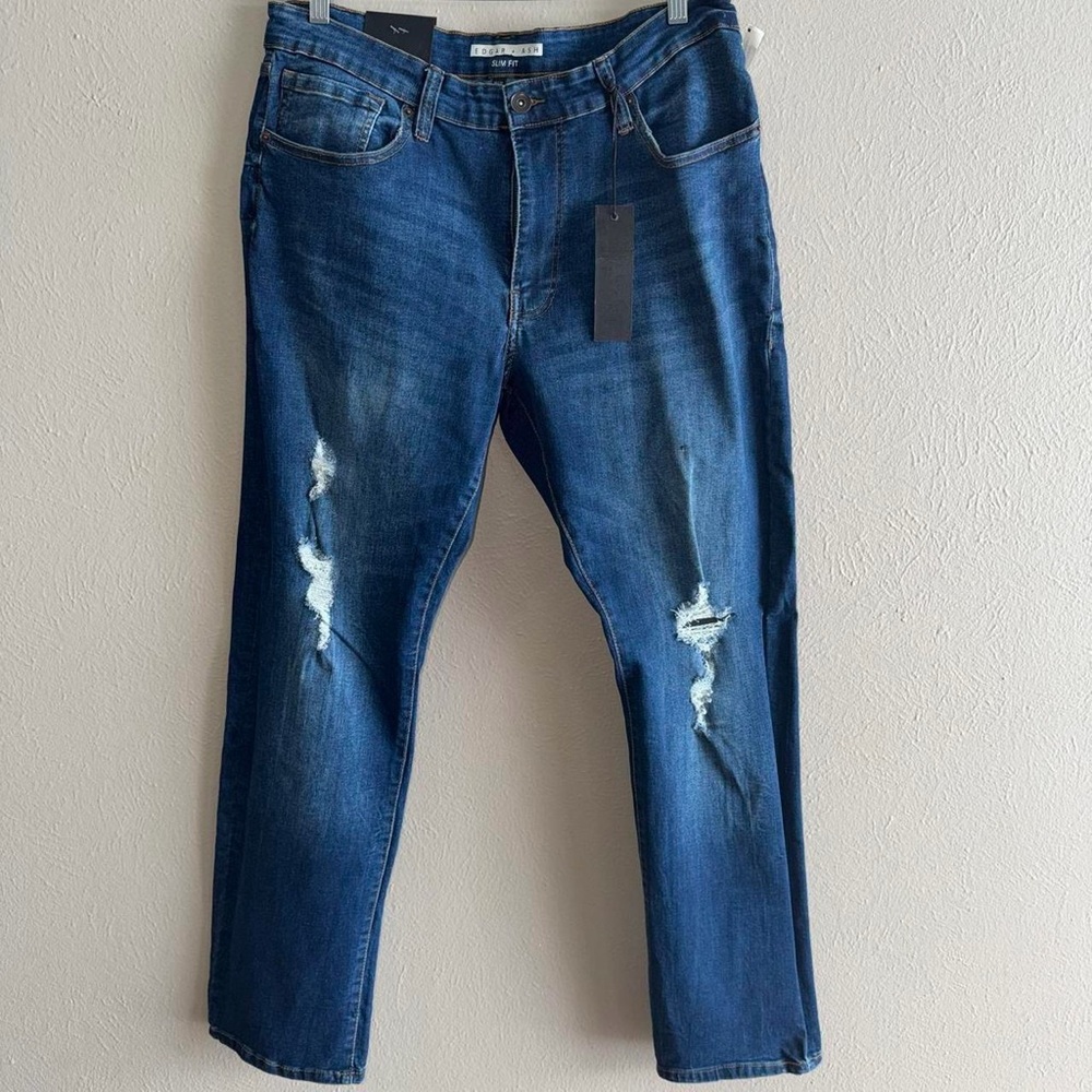 [New] Edgar + Ash distressed Slim Fit Jeans // Size 36x32